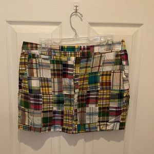 JCrew madras mini skirt